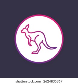 Kangaroo line logo. Black kangaroo linear icon isolated on white background. Vector illustration.