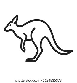 Kangaroo line logo. Black kangaroo linear icon isolated on white background. Vector illustration.