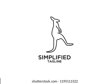  kangaroo line logo icon designs vector