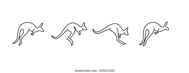  kangaroo line logo icon designs vector