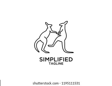  kangaroo line logo icon designs vector