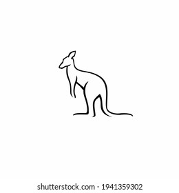 kangaroo line logo icon designs vector