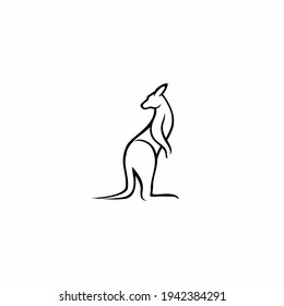 kangaroo line logo icon designs vector