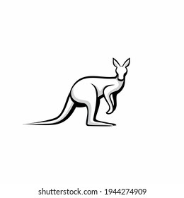 kangaroo line logo icon designs vector