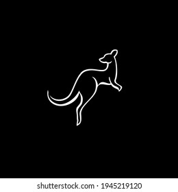 kangaroo line logo icon designs vector