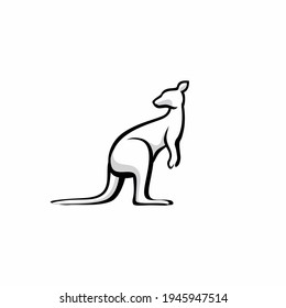 kangaroo line logo icon designs vector