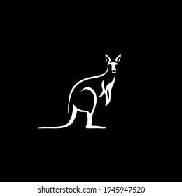 kangaroo line logo icon designs vector