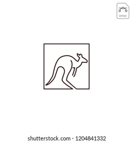 kangaroo line logo template vector illustration and inspiration