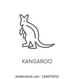 Kangaroo linear icon. Modern outline Kangaroo logo concept on white background from animals collection. Suitable for use on web apps, mobile apps and print media.