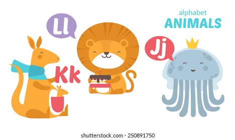 Kangaroo, Lion, Jellyfish