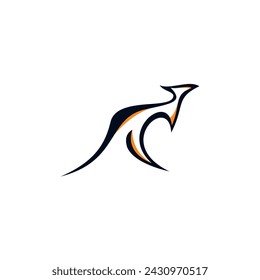 Kangaroo logo with an abstract and simple design