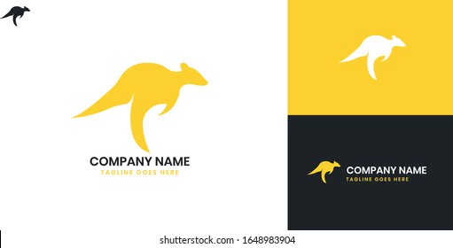 Kangaroo Logo - All elements on this template are editable with vector software