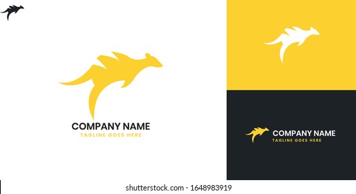 Kangaroo Logo - All elements on this template are editable with vector software