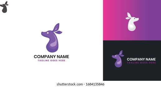 Kangaroo Logo - All elements on this template are editable with vector software