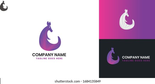 Kangaroo Logo - All elements on this template are editable with vector software