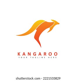 Kangaroo logo and colorful gradient color  icon vector illustration