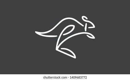 Kangaroo logo in creative minimalist style. Vector illustration for Kangaroo  logo
