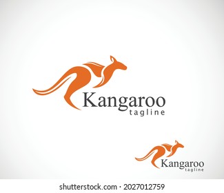 logotipo de canguro línea de ejecución creativa diseño minimalista vector marca de emblema animal