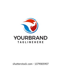 kangaroo logo design concept template vector