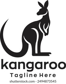 kangaroo logo design with editable vector file