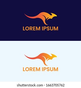 Kangaroo logo design and flart art