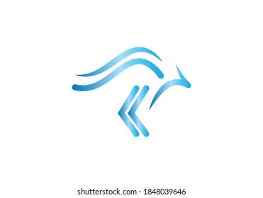 Kangaroo Logo design inspiration Vector template.