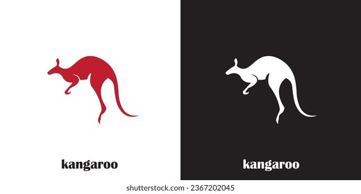 Kangaroo logo design in minimalistic color.