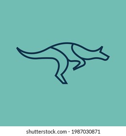 kangaroo logo design, kangaroo monoline
