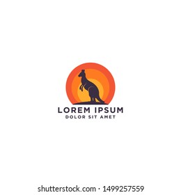 Kangaroo logo design template. vector