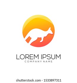 kangaroo logo design vector abstract