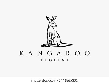 Kangaroo logo design vector icon illustration