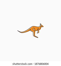 kangaroo logo design vector, monoline kangaroo logo-vector illustration, 
