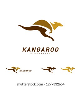 Kangaroo logo Design Vector Template. Kangaroo Fast Logo Concepts