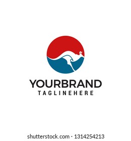 kangaroo logo designs concept template