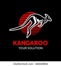 kangaroo logo icon emblem vector