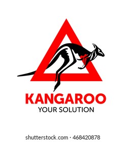 kangaroo logo icon emblem vector