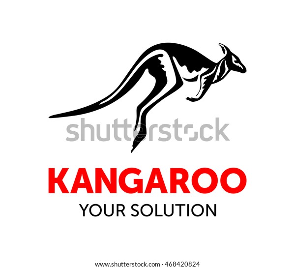 Kangaroo Logo Icon Emblem Vector Stock Vector (Royalty Free) 468420824 ...