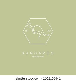 Kangaroo logo icon line style template design for brand or company and other