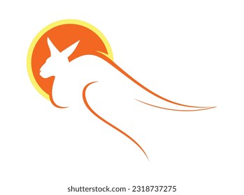 Kangaroo logo or icon in minimalist style.