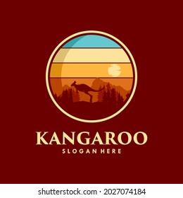 Kangaroo logo, icon vector design template