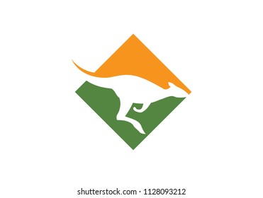 Kangaroo logo Icon Vector template