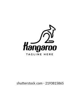 kangaroo logo icon vector template