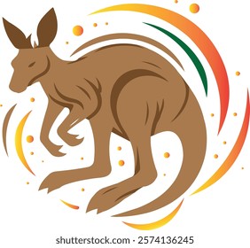 Kangaroo logo icon vector white Background .