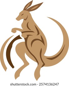 Kangaroo logo icon vector white Background .