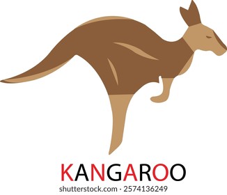 Kangaroo logo icon vector white Background .