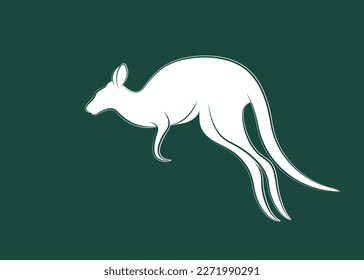 Kangaroo logo isolated on isolated background. kangaroo silhouette line drawing vector illustration