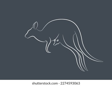 Kangaroo logo isolated on isolated background. kangaroo silhouette line drawing vector illustration