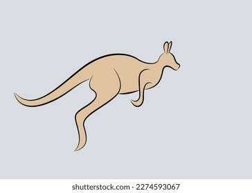 Kangaroo logo isolated on isolated background. kangaroo silhouette line drawing vector illustration