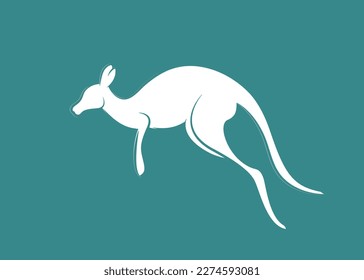 Kangaroo logo isolated on isolated background. kangaroo silhouette line drawing vector illustration