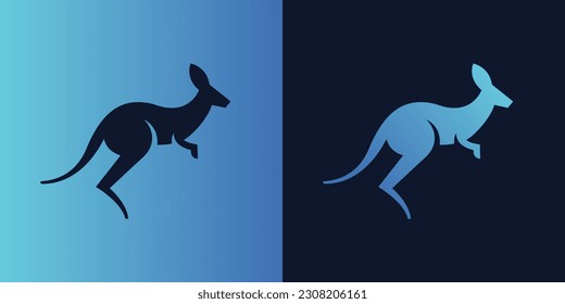 Kangaroo logo. Isolated kangaroo on gradient background